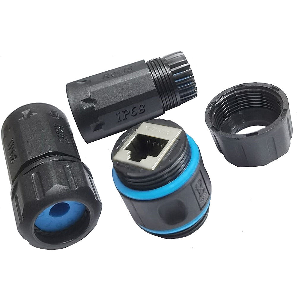 IP68 Waterproof RJ45 Ethernet Outdoor LAN Cable Connector for Cat5, Cat5e/Cat6/Cat6A