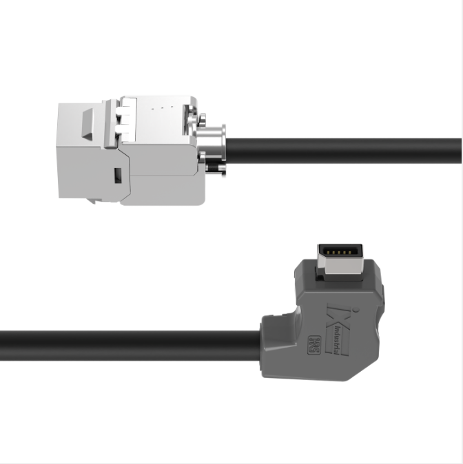 Shielded PUR IX Ethernet cable with keystone jack termination