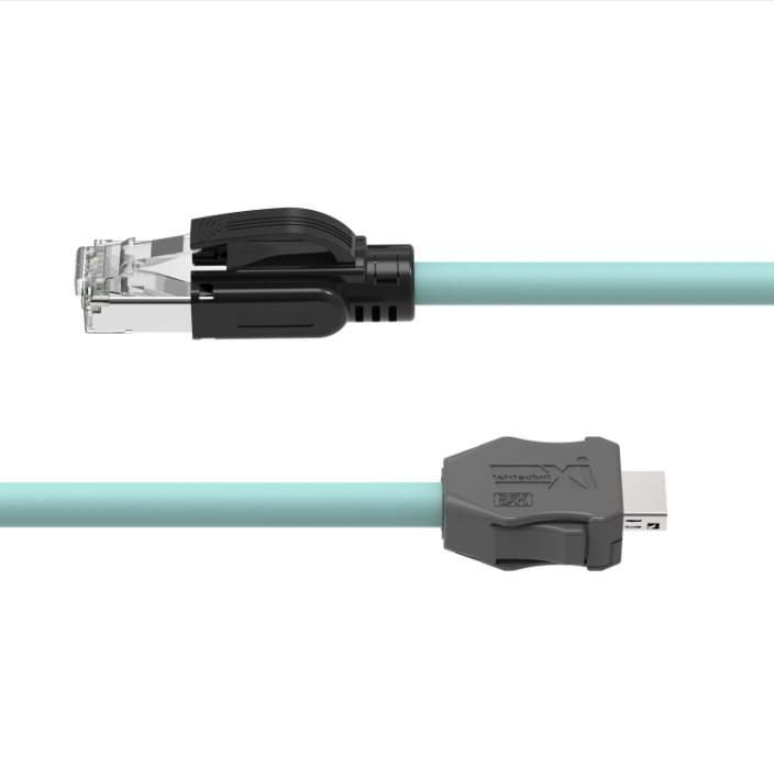 Shielded ix Industrial Ethernet cable with TPE jacket and RJ45 male plug