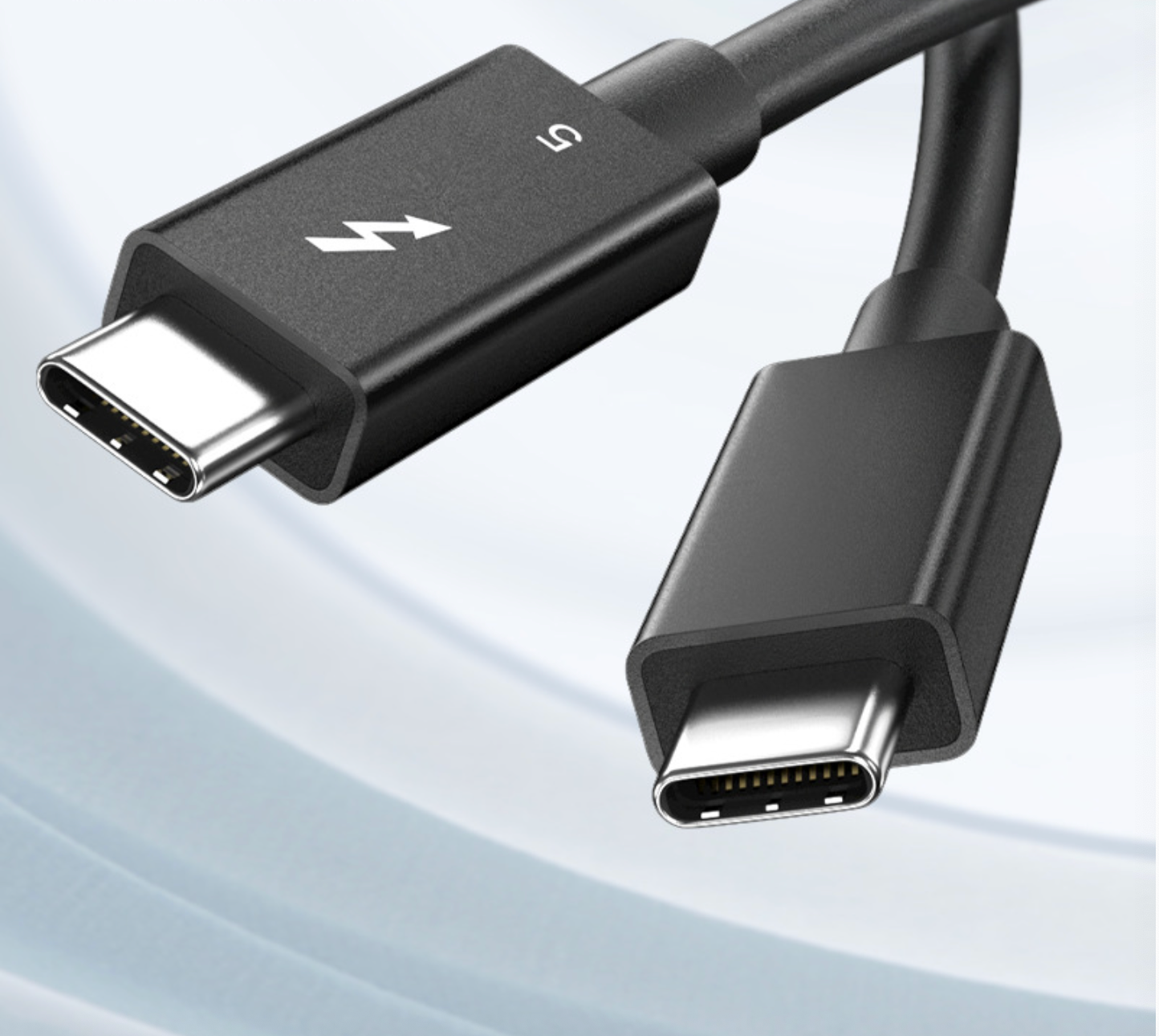 Thunderbolt 5 USB-C cable with 120Gbps data transfer, 240W fast charging, and 5K display support