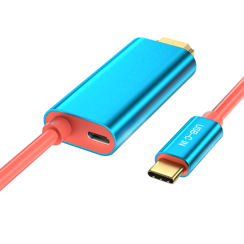 USB-C to HDMI Adapter 4K 30Hz with 60W PD Fast Charging – 2m Type-C Power & Audio Video Cable