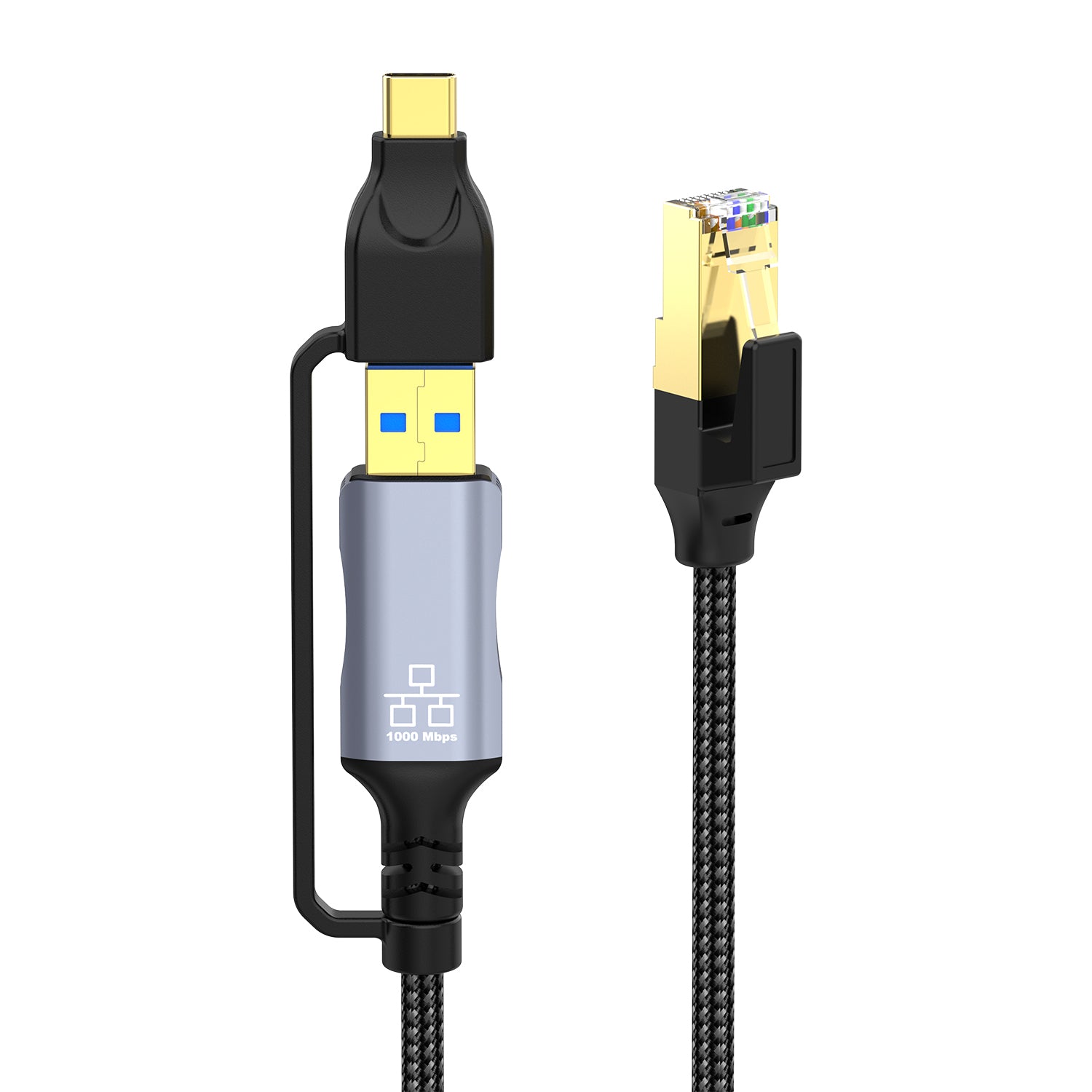 USB C to RJ45 Gigabit Ethernet Cable, USB 3.0 A to RJ45 LAN Network Connector | 1000Mbp