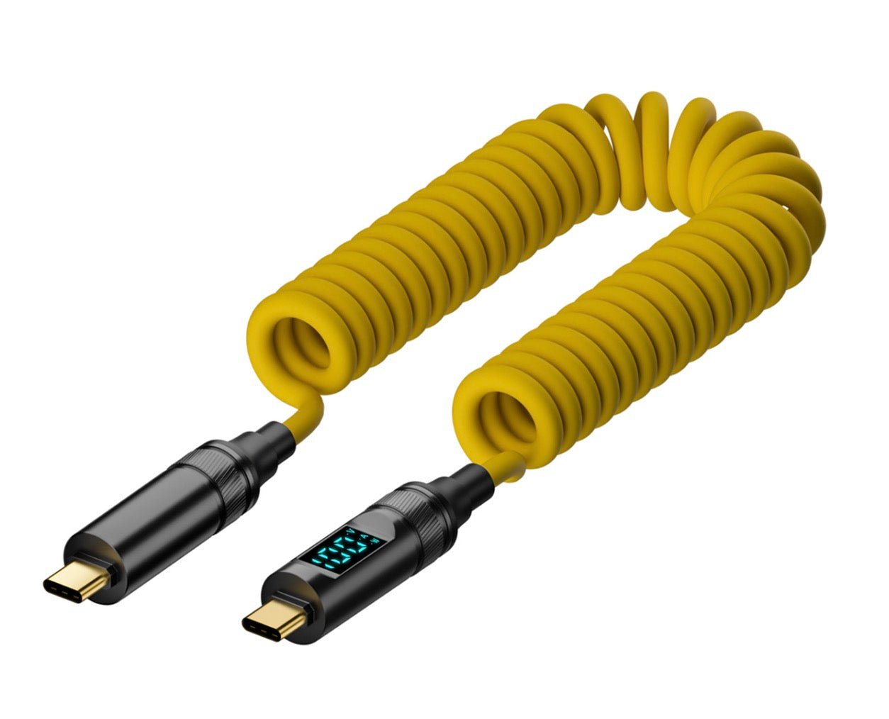 USB-C 100W PD coiled charging cable