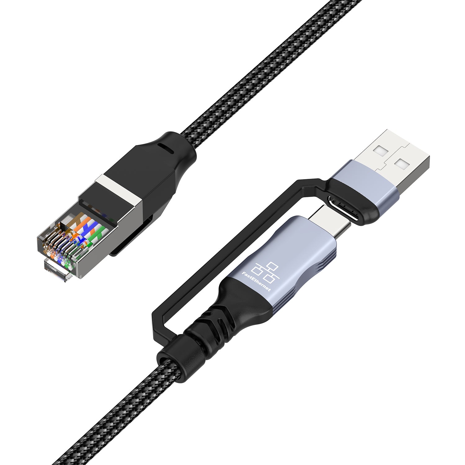 USB-C / USB Type-A to Ethernet Cable – RJ45 to USB-C Adapter | 100Mbps Gigabit LAN Network for Laptop, PC & Mobile