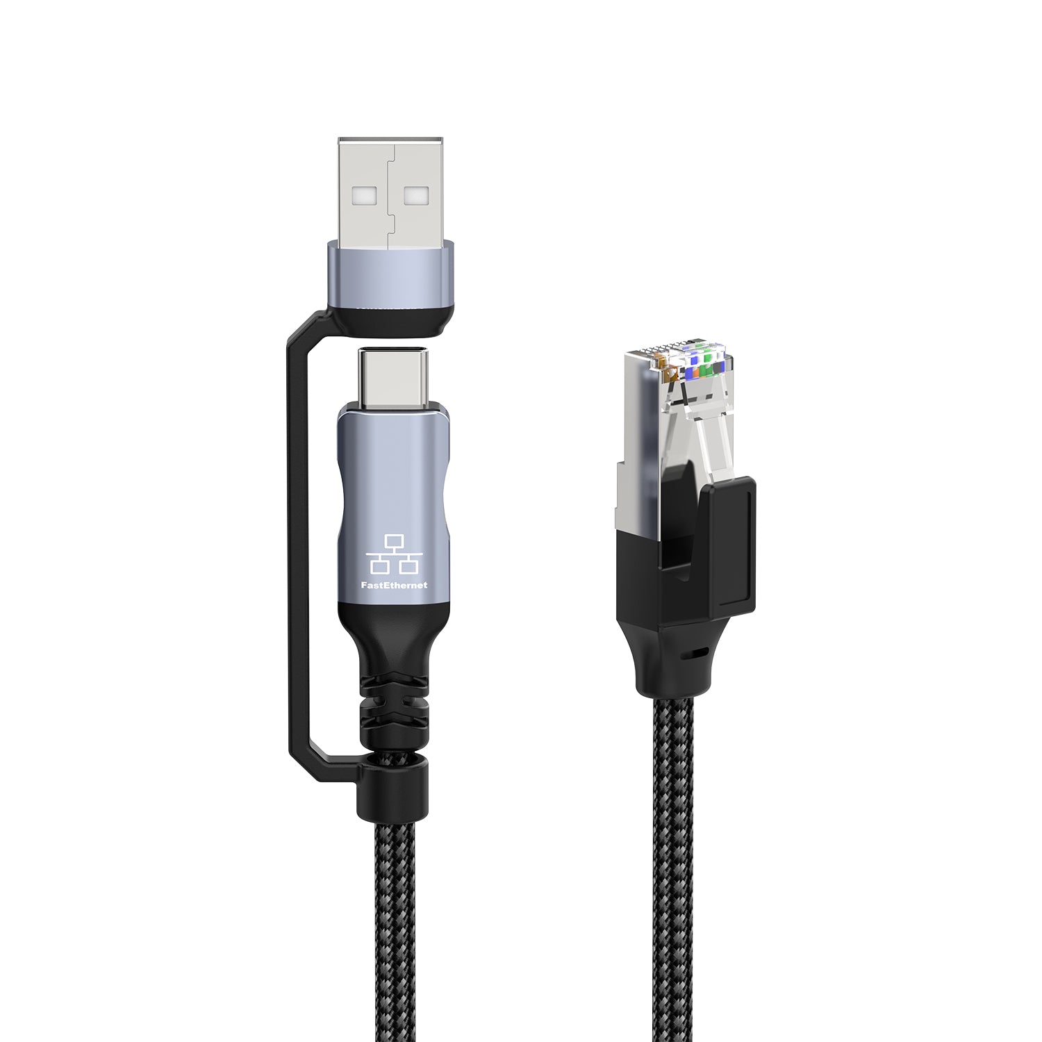 USB-C / USB Type-A to Ethernet Cable – RJ45 to USB-C Adapter | 100Mbps Gigabit LAN Network for Laptop, PC & Mobile