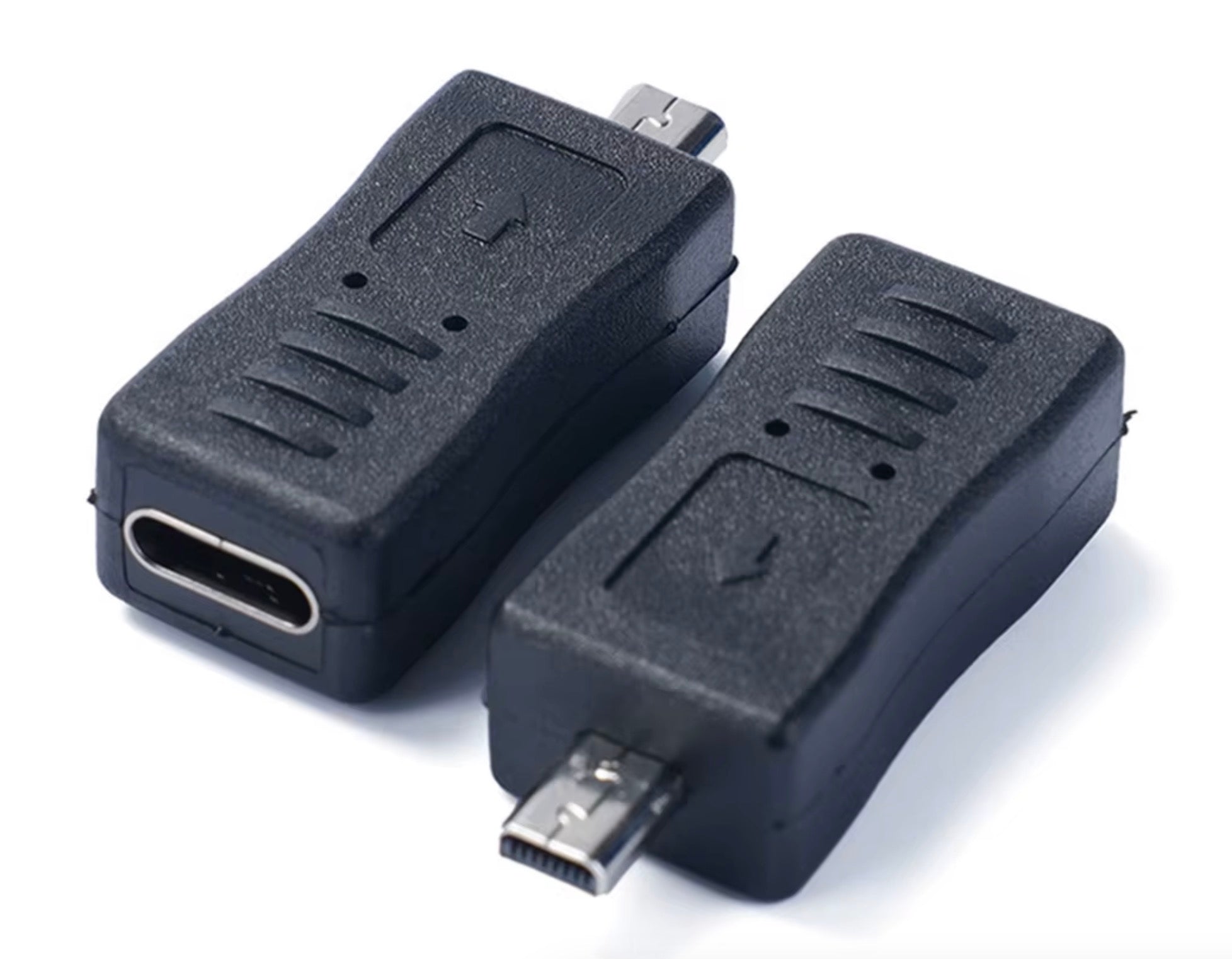 USB-C female to 8-pin Mini-B male adapter for camera data sync and power converter