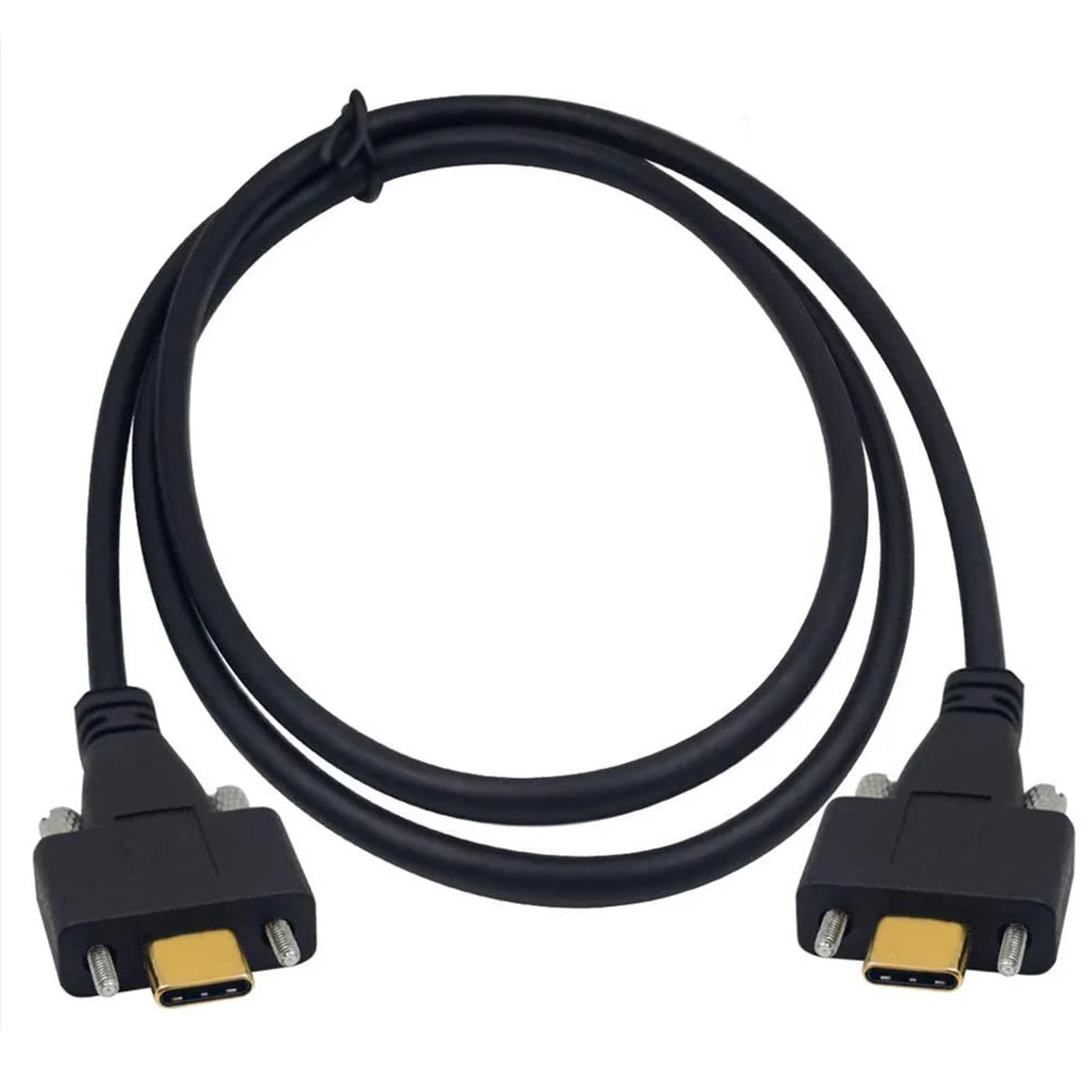USB-C male to male dual screw locking panel mount cable USB 3.1 Gen 2