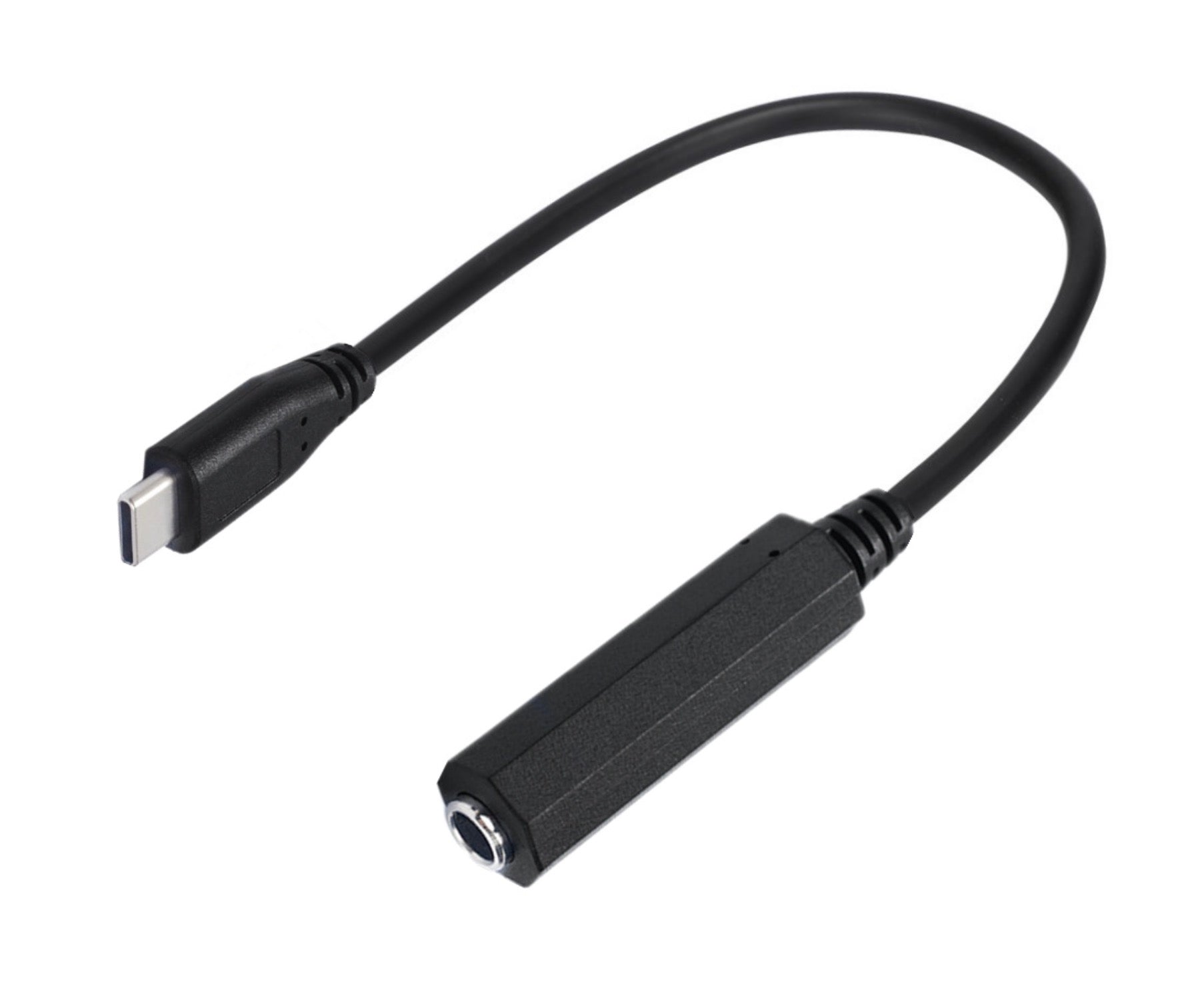 USB-C male to 6.35mm TRS female 1/4 inch stereo audio adapter cable with black lead