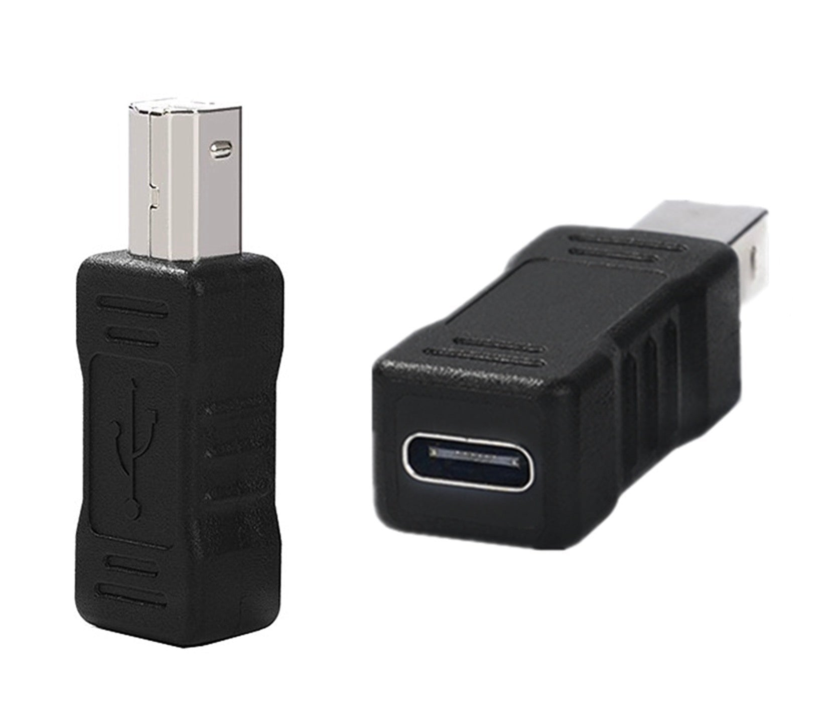 USB-C female to USB Type-B male USB 2.0 adapter for printer and MIDI keyboard connection