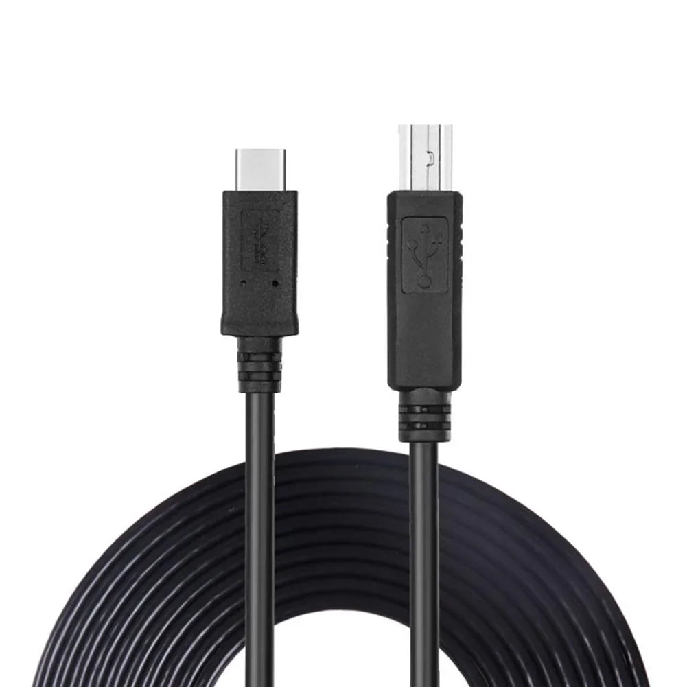 USB-C to USB-B printer cable black