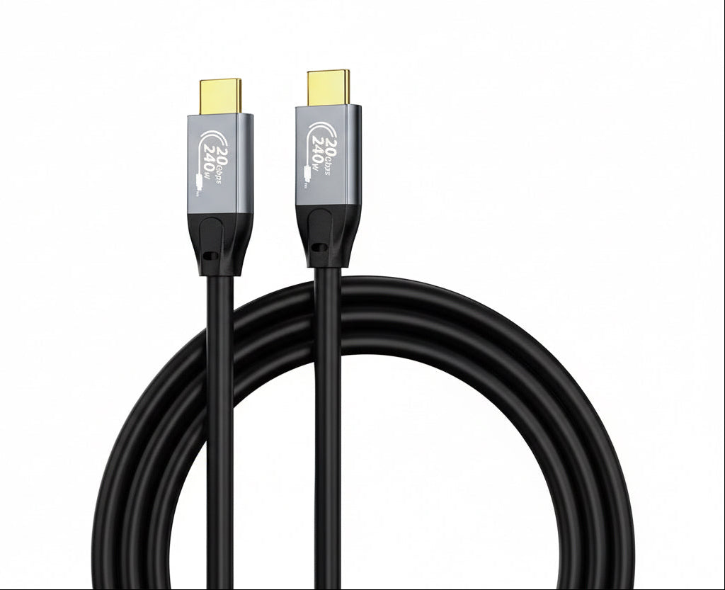 HDMI cable with gold connectors on a white background