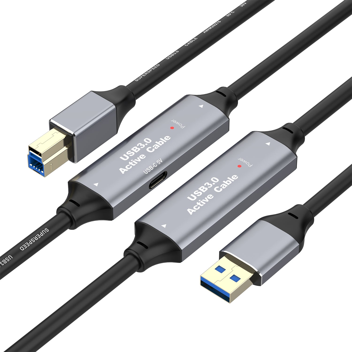 USB 3.0 Printer Cabe, USB Type A to Type B Connector for External Hard Drive, Scanner, Hub