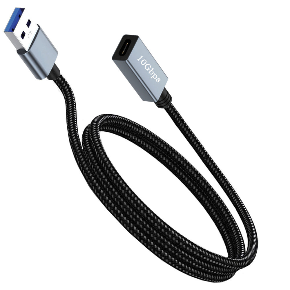 USB 3.0 A Male to USB C Female Braided Extension Cable USB 3.1 Gen2 10Gbps