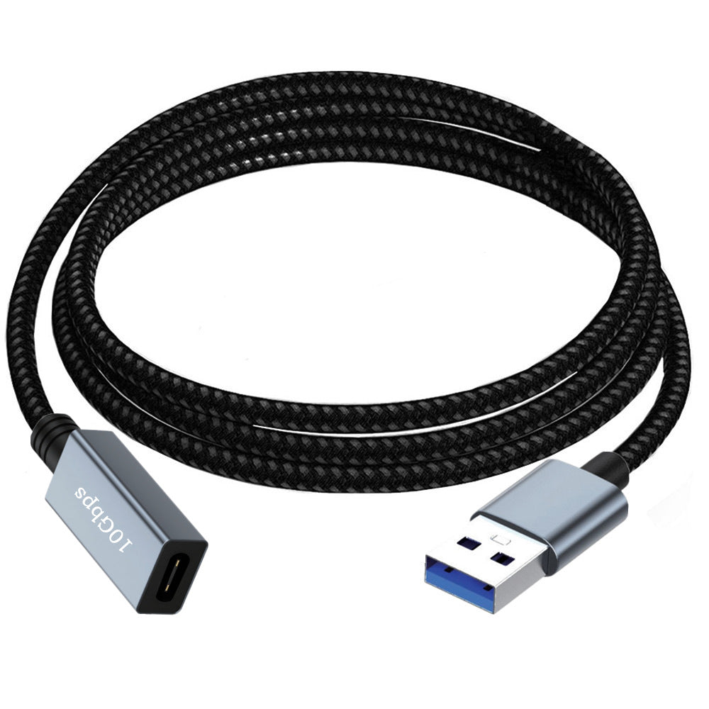 USB 3.0 A Male to USB C Female Braided Extension Cable USB 3.1 Gen2 10Gbps