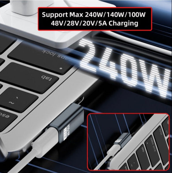 USB4 right angle USB-C male to female extension adapter supporting 80Gbps data and PD 240W charging (8K)