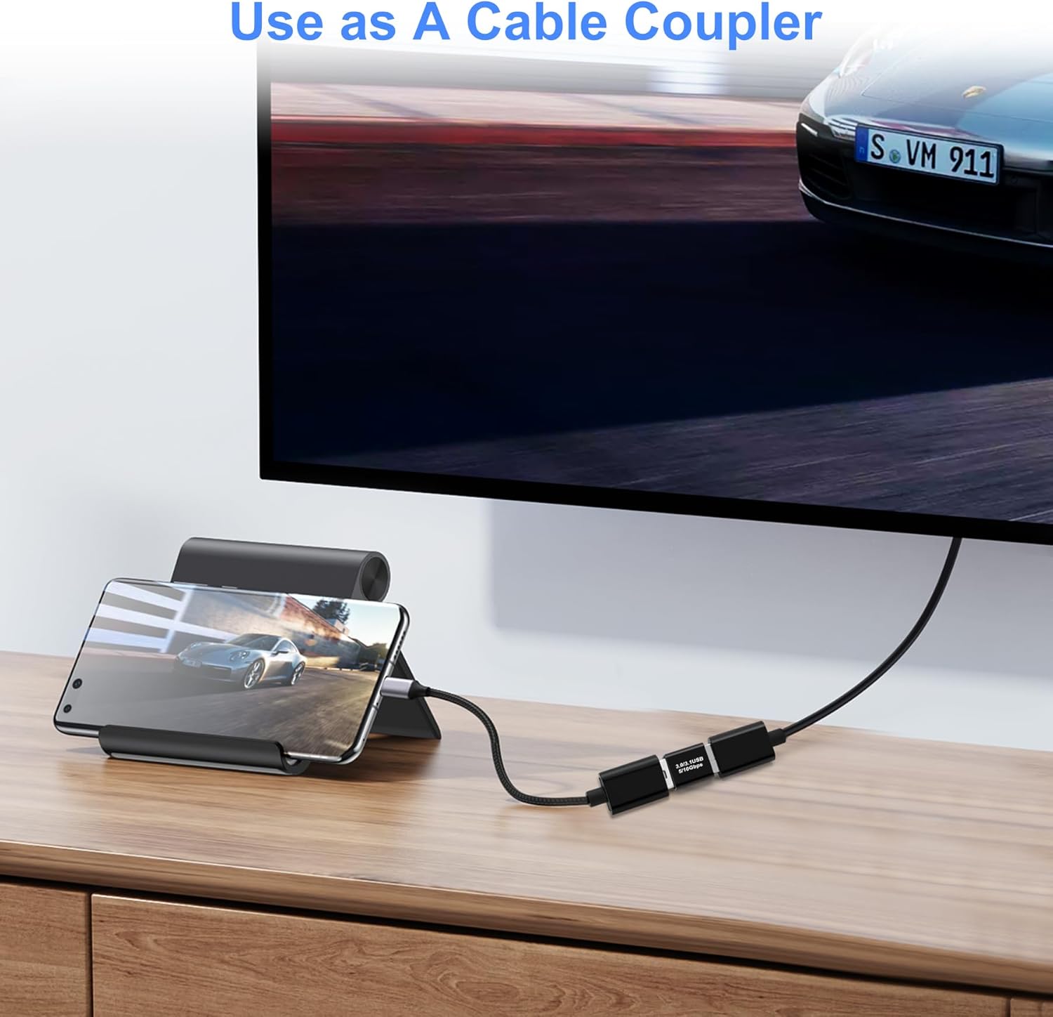 USB 3.0 OTG Extension Adapter, USB 3.0 A Male to A Male Data Converter| 5Gbps