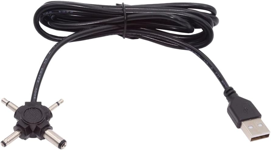 USB 2.0 A Male to 5.5x2.1mm, 4.0x1.7mm, Mono 3.5mm, 2.5mm DC Power Plug Barrel Connector Charging Cable 5V