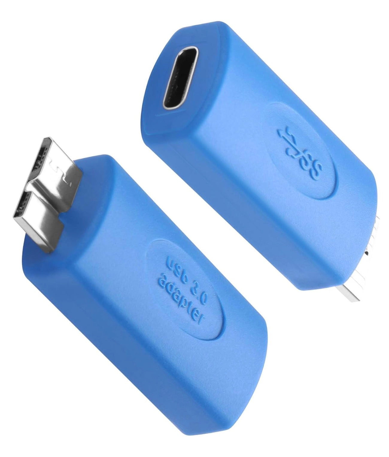 USB 3.0 Micro-B male to USB-C female adapter for external hard drive data transfer
