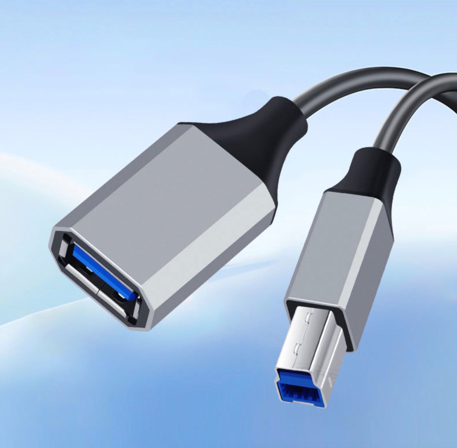 USB-A female to USB-B male 5Gbps data cable
