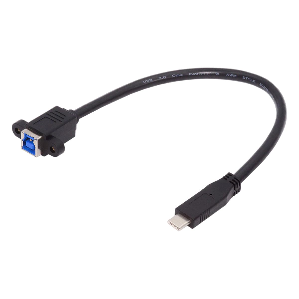USB extension cable with micro USB connector on a white background