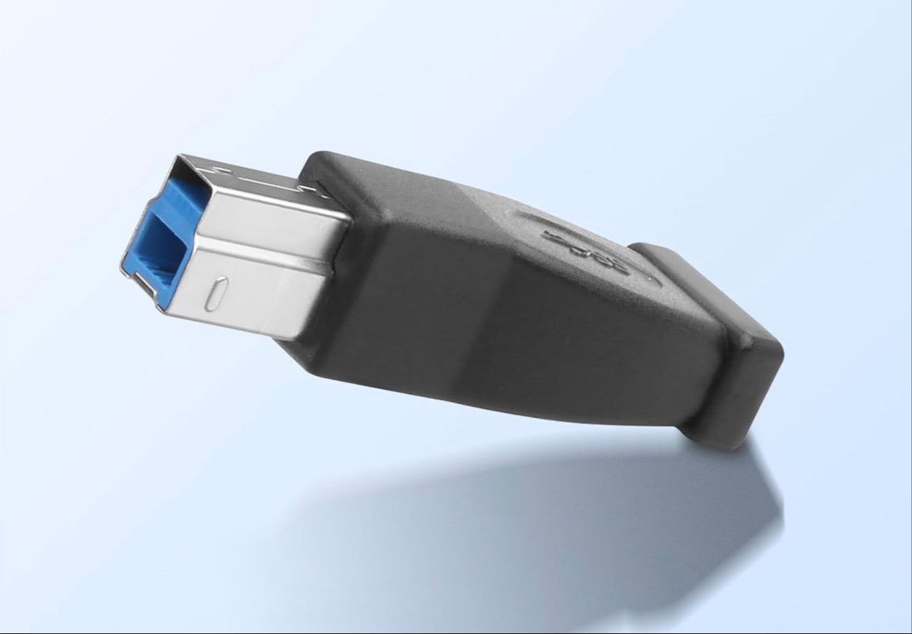 USB 3.0 Type-B male to USB-C female adapter for 5Gbps SuperSpeed data transfer