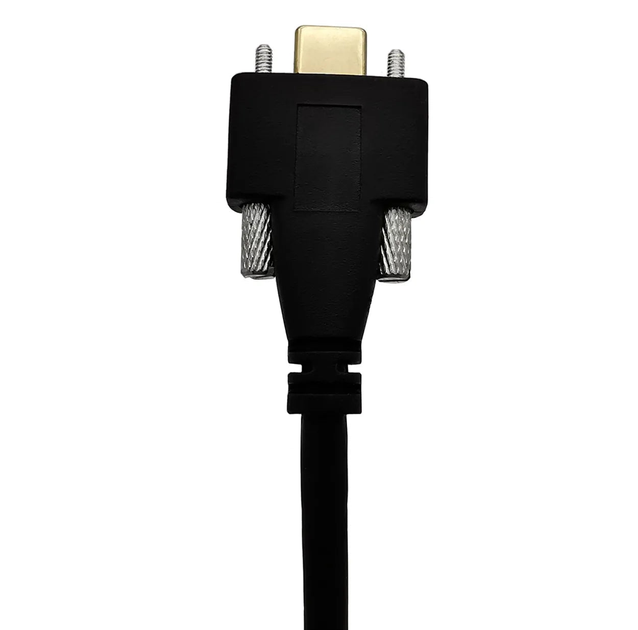 USB-C panel mount female connector with screw locking design close-up