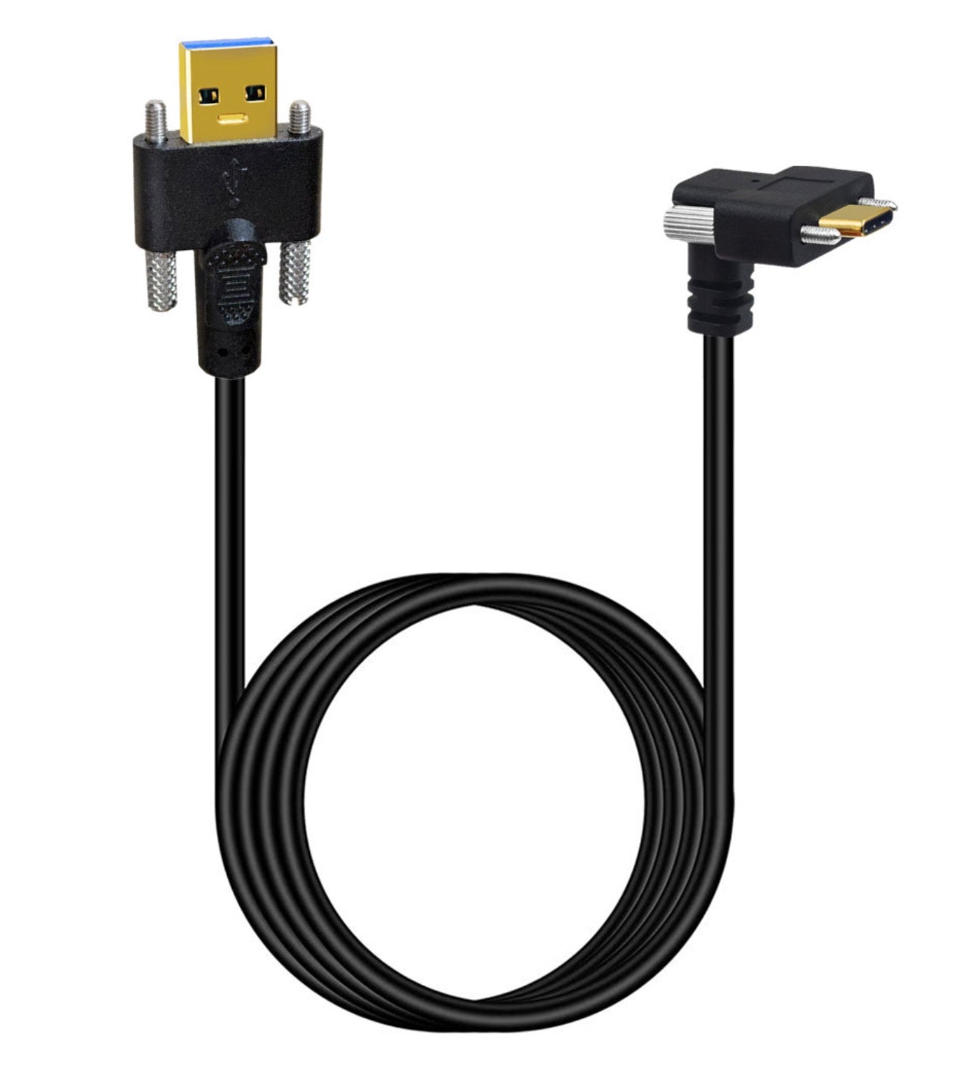 USB 3.1 locking screw panel mount cable USB-C to USB-A