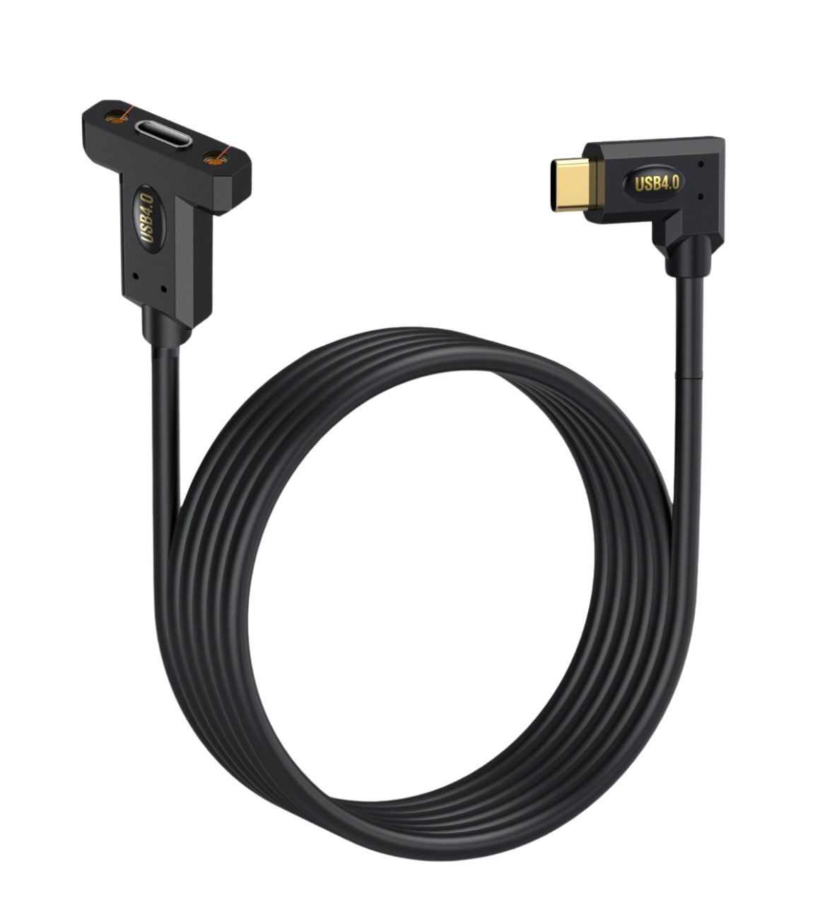 USB 4.0 Type-C male to female panel mount extension cable for enclosures