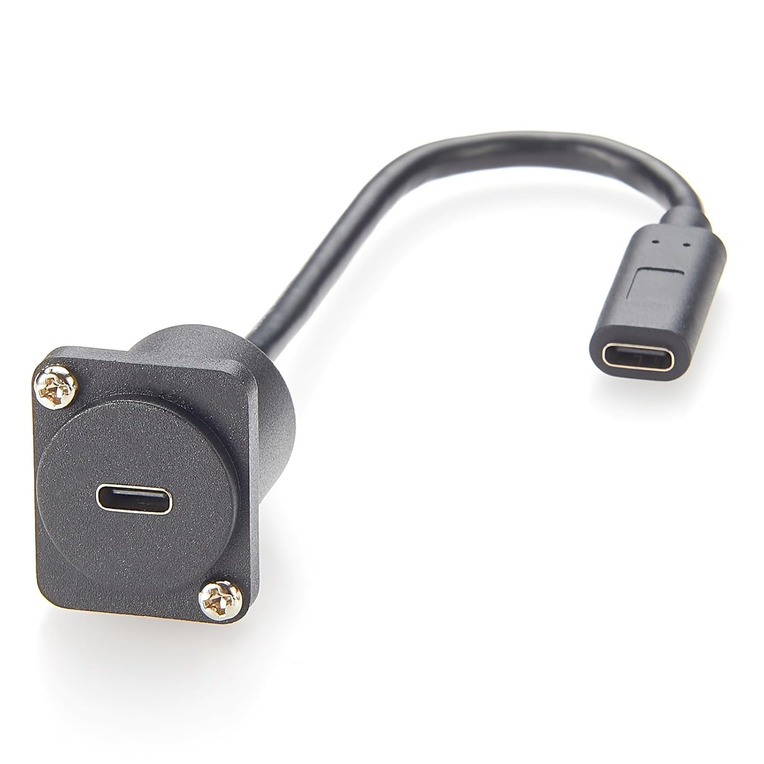 USB C Panel Mount Extension Cable,Type C Female to Female Panel Mount Connector 10Gbps