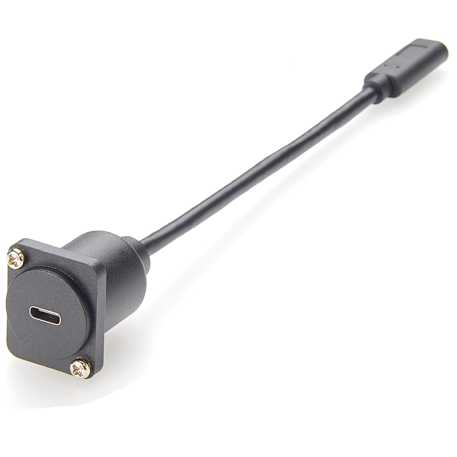 USB C Panel Mount Extension Cable,Type C Female to Female Panel Mount Connector 10Gbps