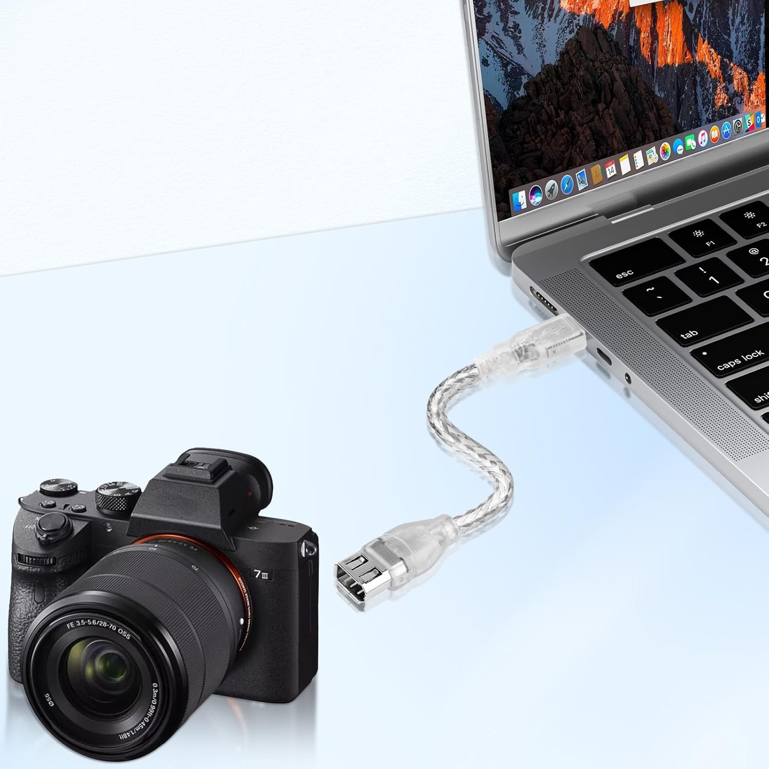 FireWire IEEE 1394 6-Pin Female to USB 2.0 A Male Adapter Cable 20cm