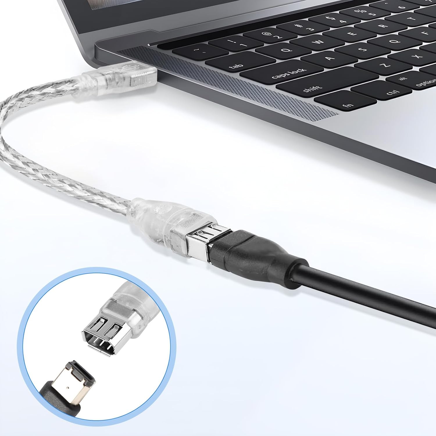 FireWire IEEE 1394 6-Pin Female to USB 2.0 A Male Adapter Cable 20cm