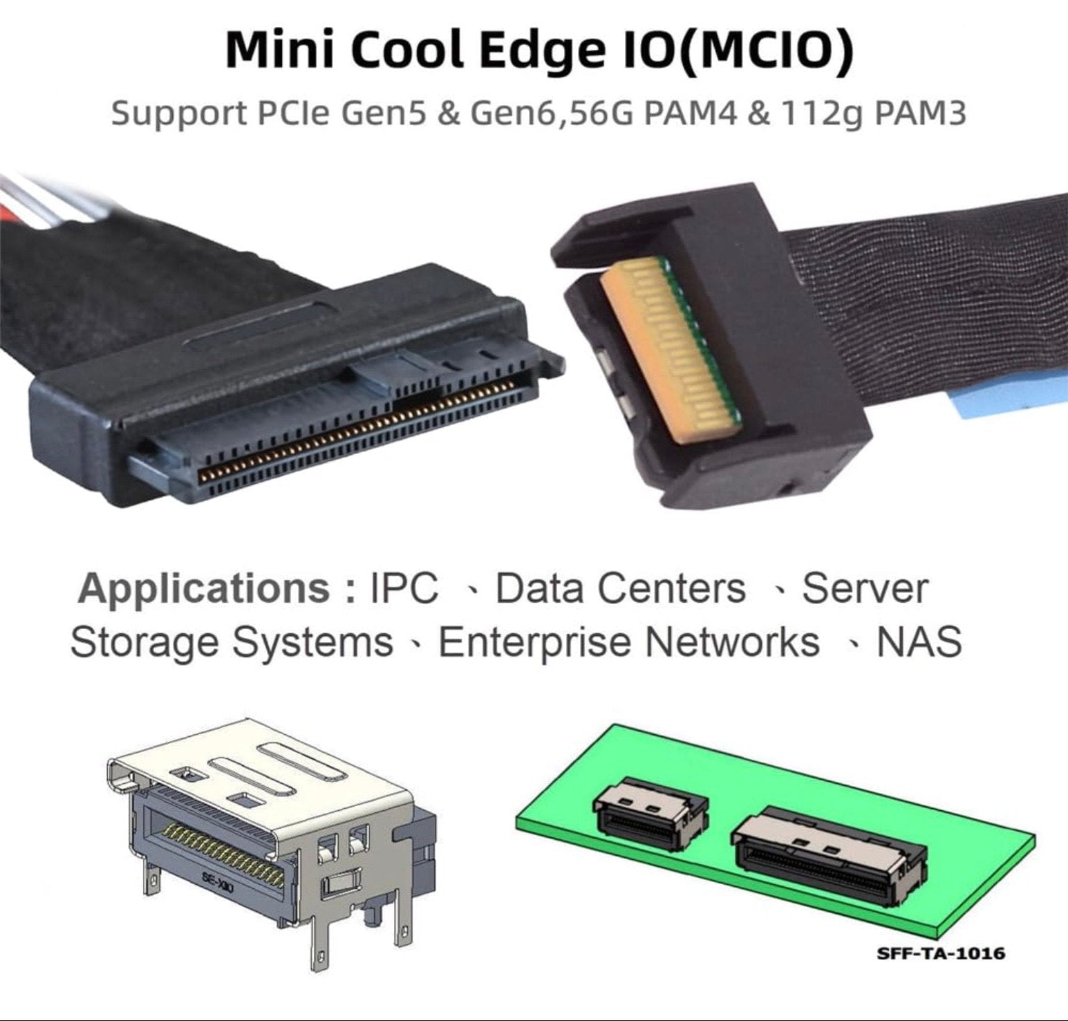 Mini Cool Edge IO MCIO 4X 4i to U.2 SFF-8639 NVME PCIe PCI-Express Cable for Mainboard SSD