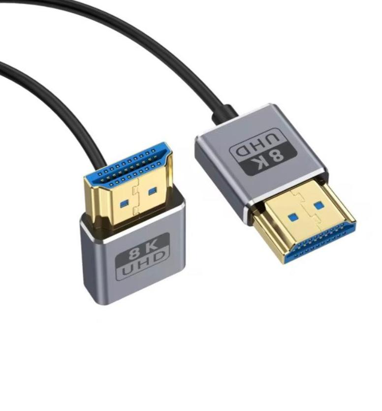 Ultra Thin HDMI 2.1 Coaxial Cable, High Speed 48Gbps 8K@60Hz Male to Male Flexible Cord | Up Angle