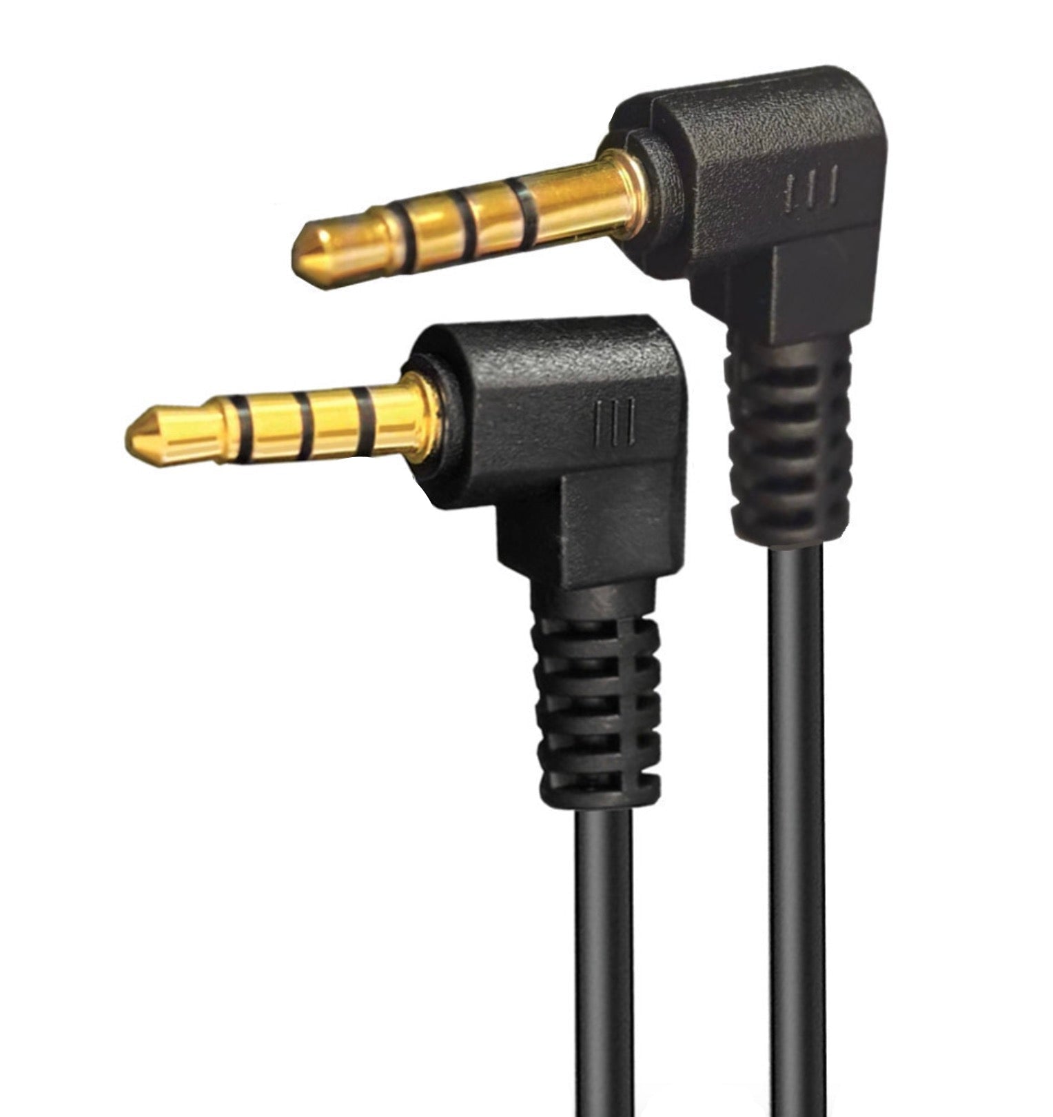 3.5mm 4Pole Jack Audio Cable, 14mm to 17mm Long Tip Angled | Male to Male Car Aux Connector