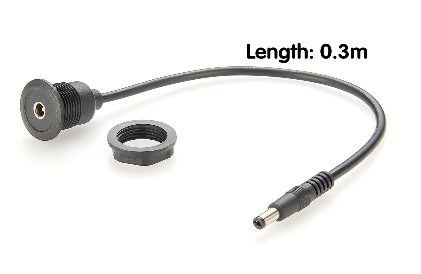 DC Power Extension Cable, 5.5 x 2.1mm Round Panel Mount Male to Female Charging Converter