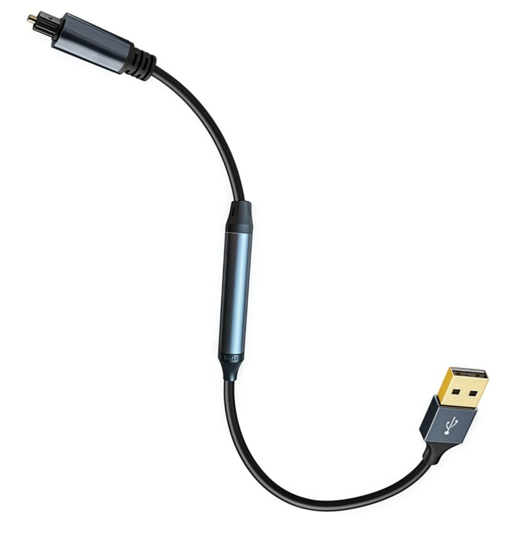 USB to Optical Audio Adapter – USB-A to TOSLINK SPDIF Digital Audio Converter with Built-in DAC Chip, Supports PCM Stereo Output