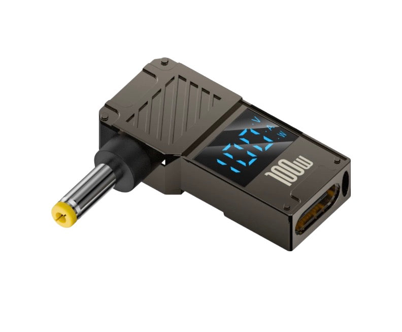 USB C Female to DC 4.0 x 1.7mm DC Power Fast Charging Adapter | Aluminium Alloy 90 Degree Angled