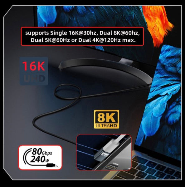 USB C Angled Adapter, USB 4.0 Male to Female Data Charging Extension Connector PD240W 80Gbps