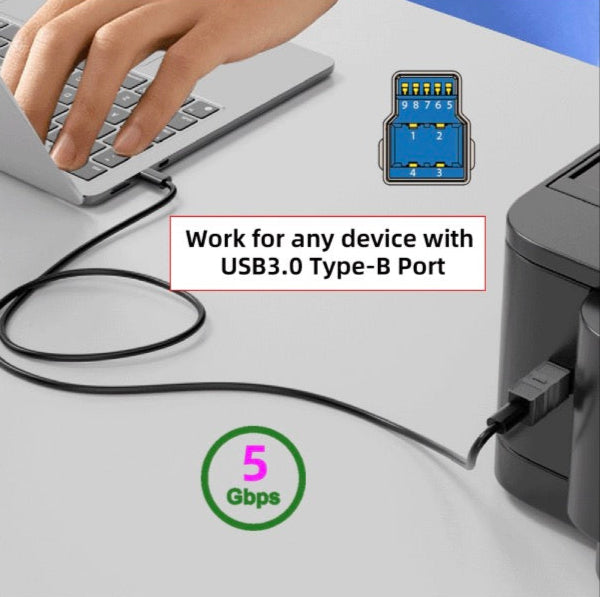 USB 3.0 Type B Male to USB 3.0 Type A Female Extension Adapter 5Gbps