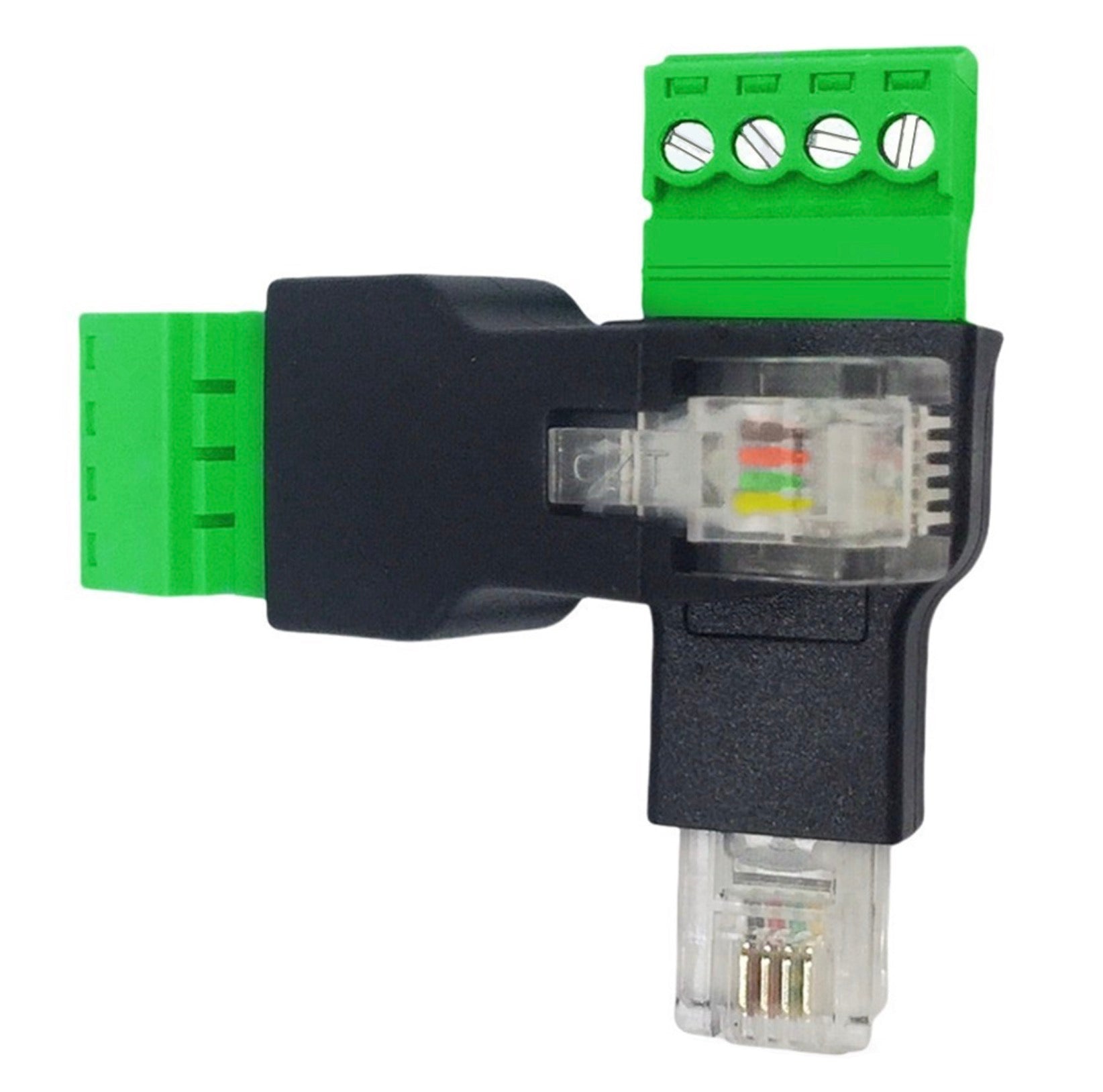 RJ11 6P4C Male to 4 Pin Screw Terminal Block Connector, Standard Wiring Modem Adapter