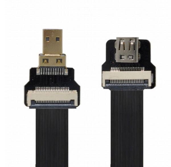 Micro HDMI Male to Micro HDMI Female FPC Flat Extension Cable for FPV HDTV Multicopter Aerial Photography