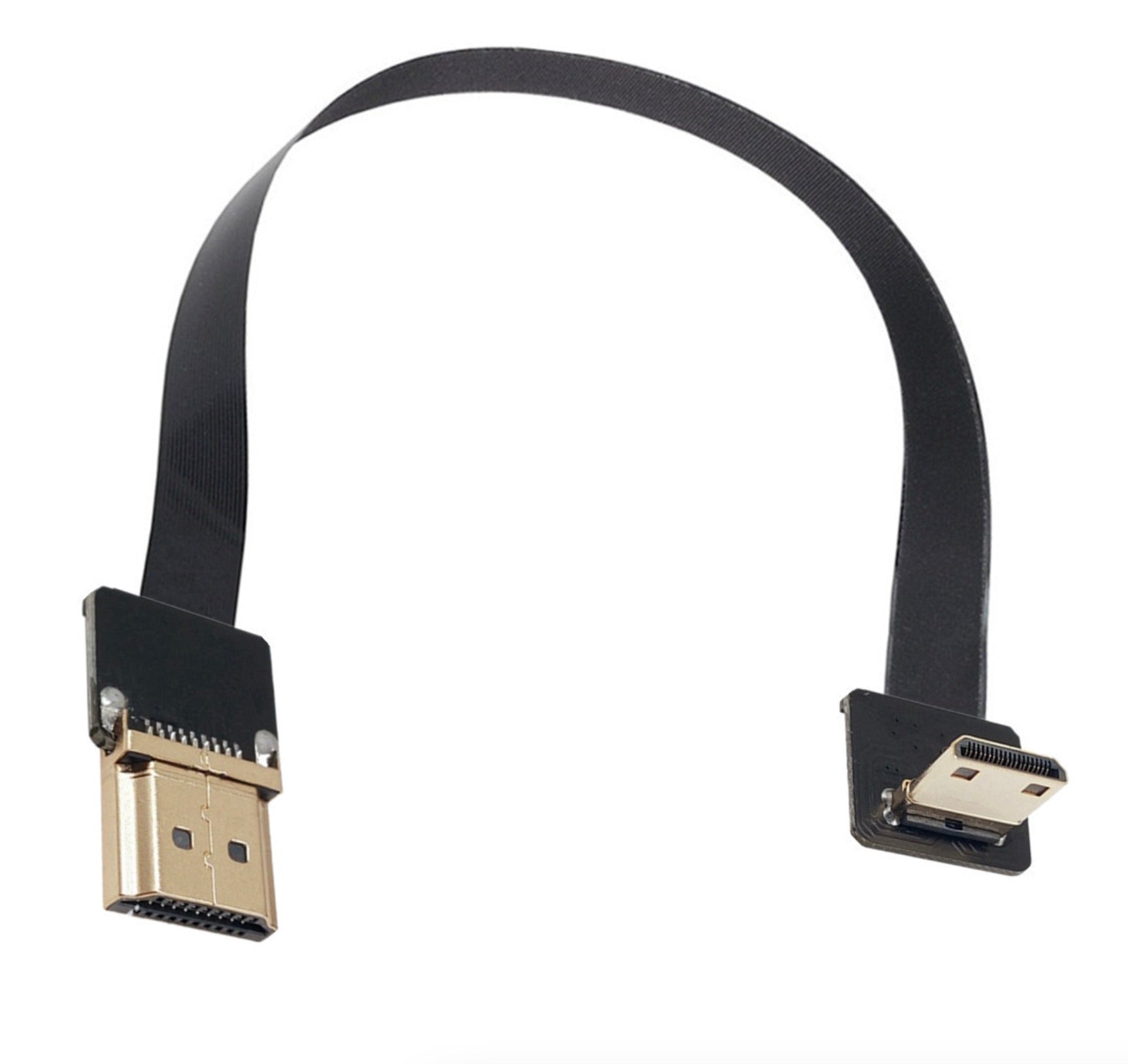 HDMI Male to Mini HDMI Angled Male FPC Flat Video Extension Cable 0.5m