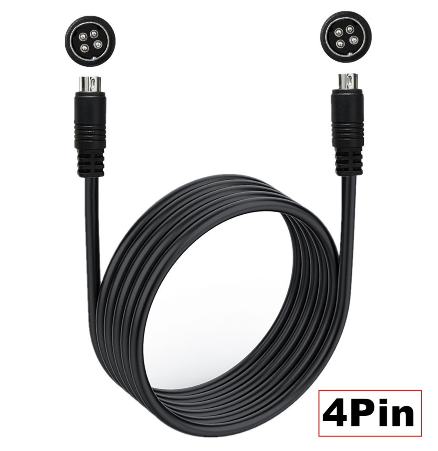 4 Pin Medium Din Audio Speaker Cable, 4 Core Male to Male Sound Power Connector