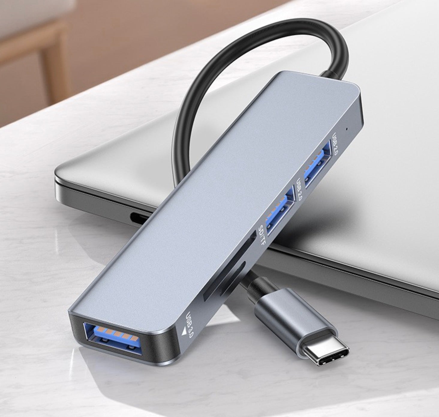 4 Port Hub Docking Station Multi-function Hub USB AM/CM TO USB3.0*4+CF USB