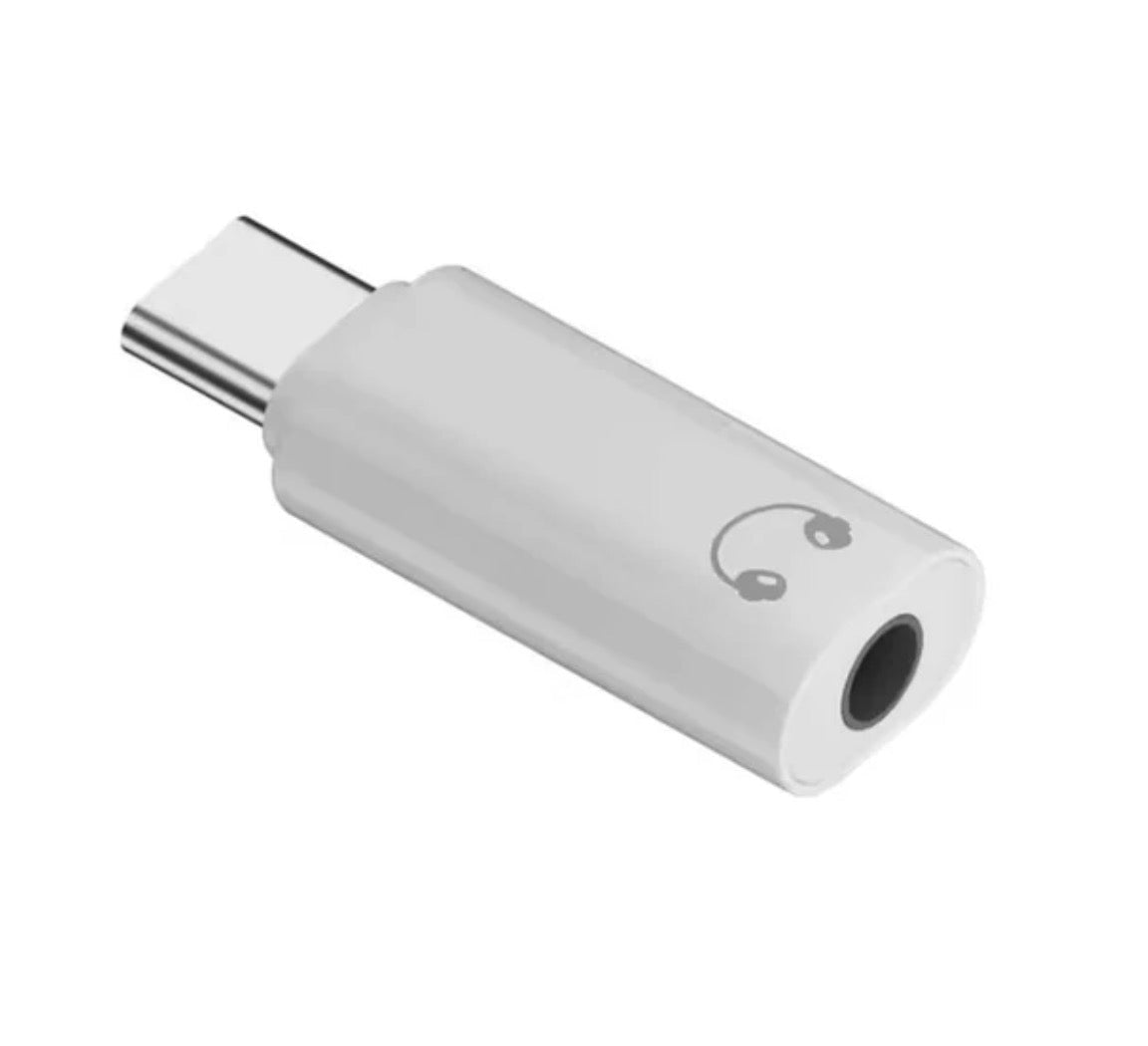 USB C to 3.5mm Audio Headphone Adapter, Type C to 3.5mm Jack Connector | White