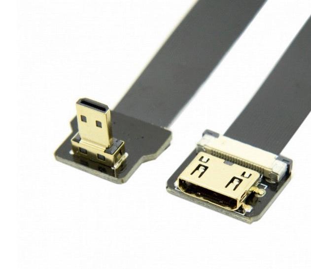 Micro HDMI Male to Mini HDMI Female FPC Flat Video Extension Cable