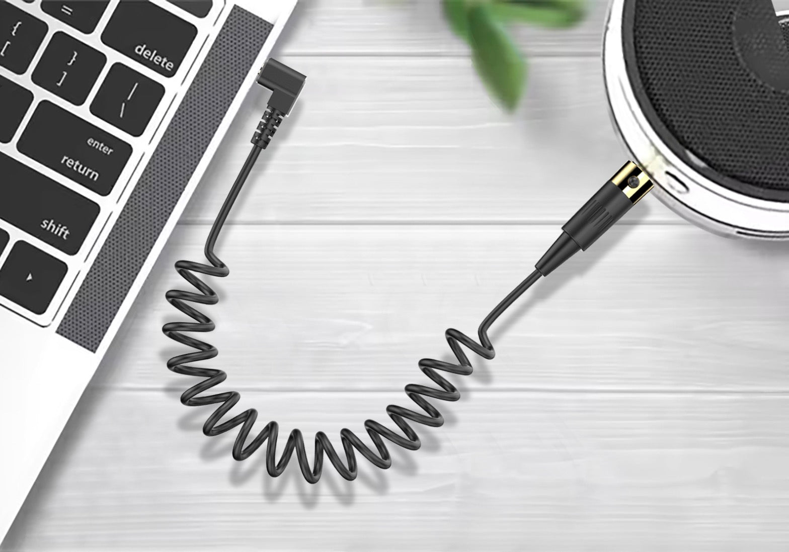 Mini 3 Pin XLR Female to 3.5mm TRS Male PC Camera Microphone Coiled Stereo Audio Cable