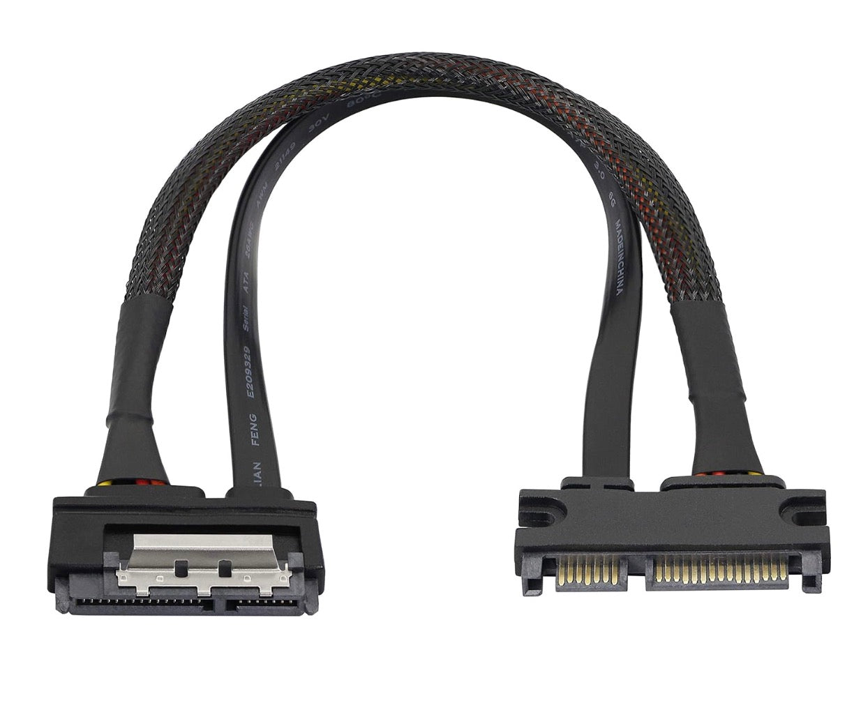 7+15 Sata Male to 22Pin Sata Female Data Power Extension Cable for HDD,SSD,Optical Drives, DVD Burners, PCI Cards