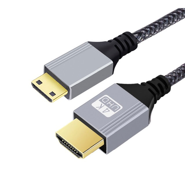 Mini HDMI Male to HDMI Male Coiled Video Cable | Extends to 2.4m